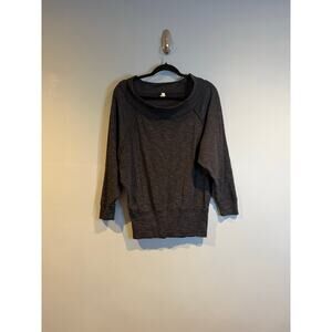 Free People We The Free Charcoal Raglan Sleeve Knit Top